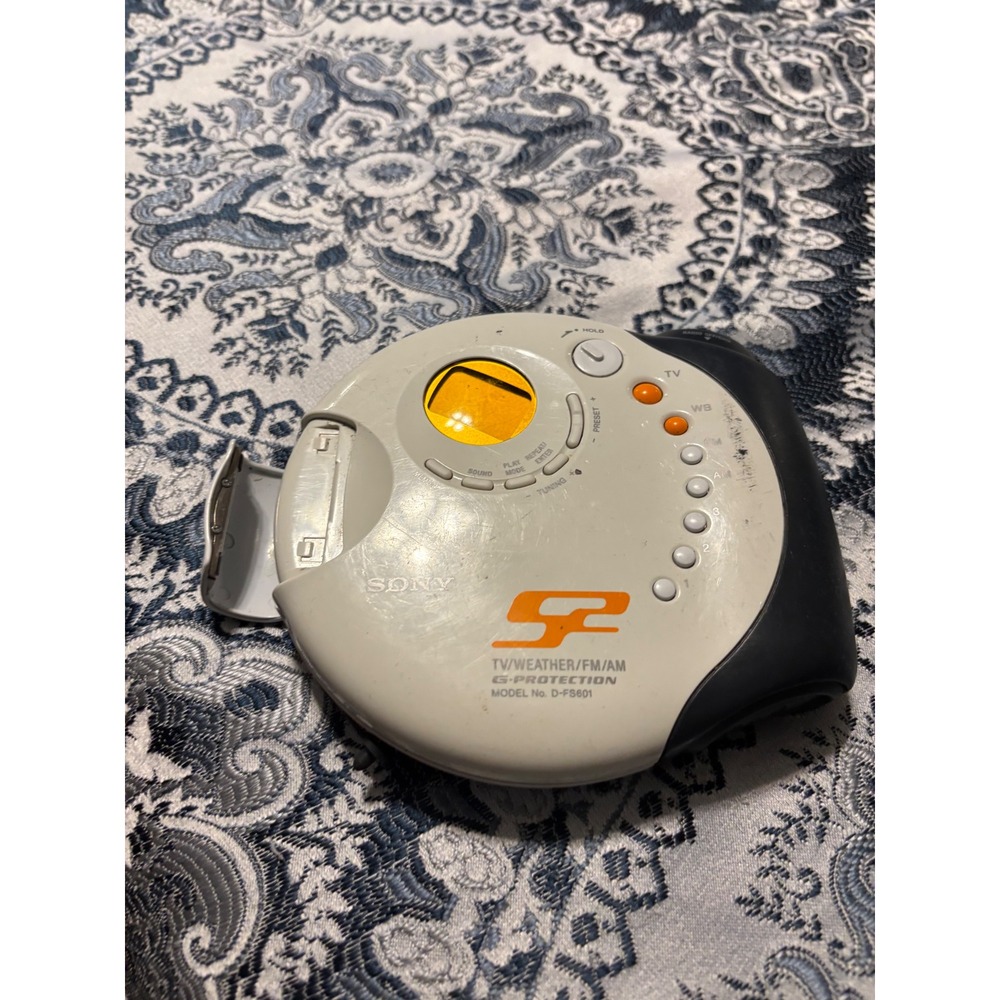Sony CD Player Walkman G Protection TV Weather FM AM Radio D-FS601 for parts